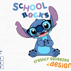 Lilo and Stitch, SVG PNG JPG, Back to School, School Rocks, cricut cut files, silhouette and sublimation, Instant Download, Digital