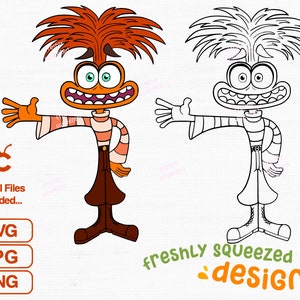Angstkarakter van Inside Out Movie, SVG PNG JPG, gesneden bestanden, silhouet en sublimatie, Instant Download, Digitaal