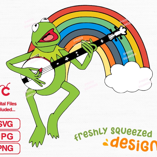 Kermit SVG Muppets Rainbow Connection Kermit the Frog SVG Rainbow svg jpg png Cut File LGBTQ, sublimation, Instant Download