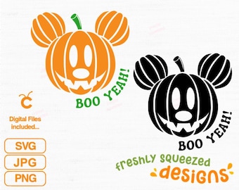 Halloween Mickey Mouse Pumpkin Bundle: SVG PNG JPG Files (Digital Download)