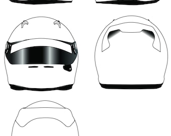 Arai SK6 all views - (VECTOR DESIGN TEMPLATE)