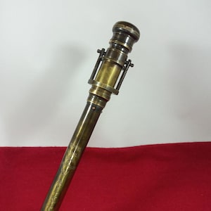 Antique Brass Telescope Walking Stick: Vintage Style Cane