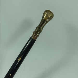 Brass Victorian Antique Handle Walking Stick – Black Shaft 36&quot; | Elegant Handmade Vintage Cane