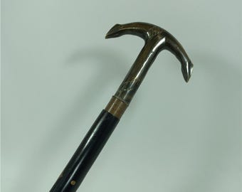 Brass Anchor Handle Folding Walking Stick: 36" Nautical Cane