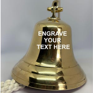 Personalize Engrave Brass Bell - Custom Antique Bell - Engraved School Wall Hanging Bell Indoor - Brass Door Bell for Home Décor