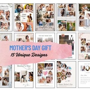 Regalo del Día de la Madre: Collage de fotos personalizado / Carta personalizada para mamá / Descarga digital editable