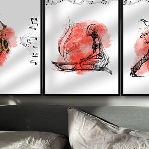 Arte de pared de mujer, arte de línea sensual, conjunto digital de arte de pared / Mujer amorosa, baile apasionado y jazz / Decoración romántica para dormitorio imprimible