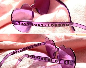 Take That Personalised Heart Sunglasses