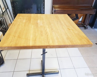 High table - industrial style wooden top