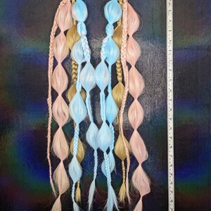 24&quot; Festival Braids Extensions Tie In Pastel Pink/Blue/Blonde