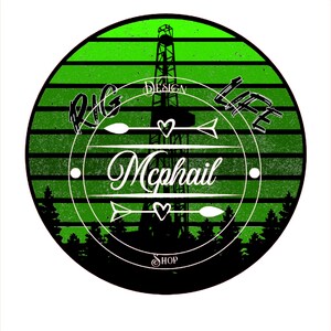 Rig Life, Oilfield, Green Retro Circle, Job Occupation, Oilfield trash