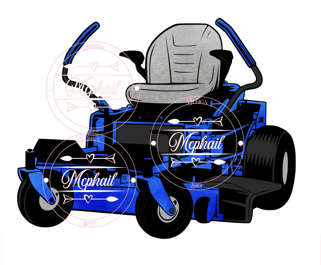 Blue Zero Turn Lawnmower, Colored Lawnmower, Lawn Care Mower, Grass