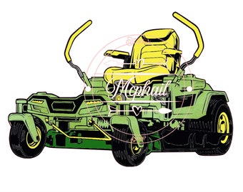Green zero turn lawn mower, Png file, sublimation, digital download, element for design logo