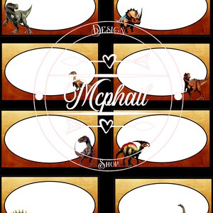 Brown Dinosaur Classroom Labels, Big and Small Labels, Name Tags, supply Labels, Party Labels, Png Digital Download, Dinosaur Classroom Deco
