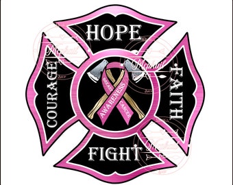 Breast Cancer Fire Maltese, Fire Dept. Cross, Cancer Awareness, Firefighter Maltese, Breast Cancer Symbol, Pink Maltese, Colored Maltese