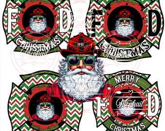 Weihnachten Fire Dept Malteser Bundle, Feuerwehrmann Santa, Cool Feuerwehrmann Santa Weihnachten Feuerwehr Malteserkreuz, Urlaub Santa