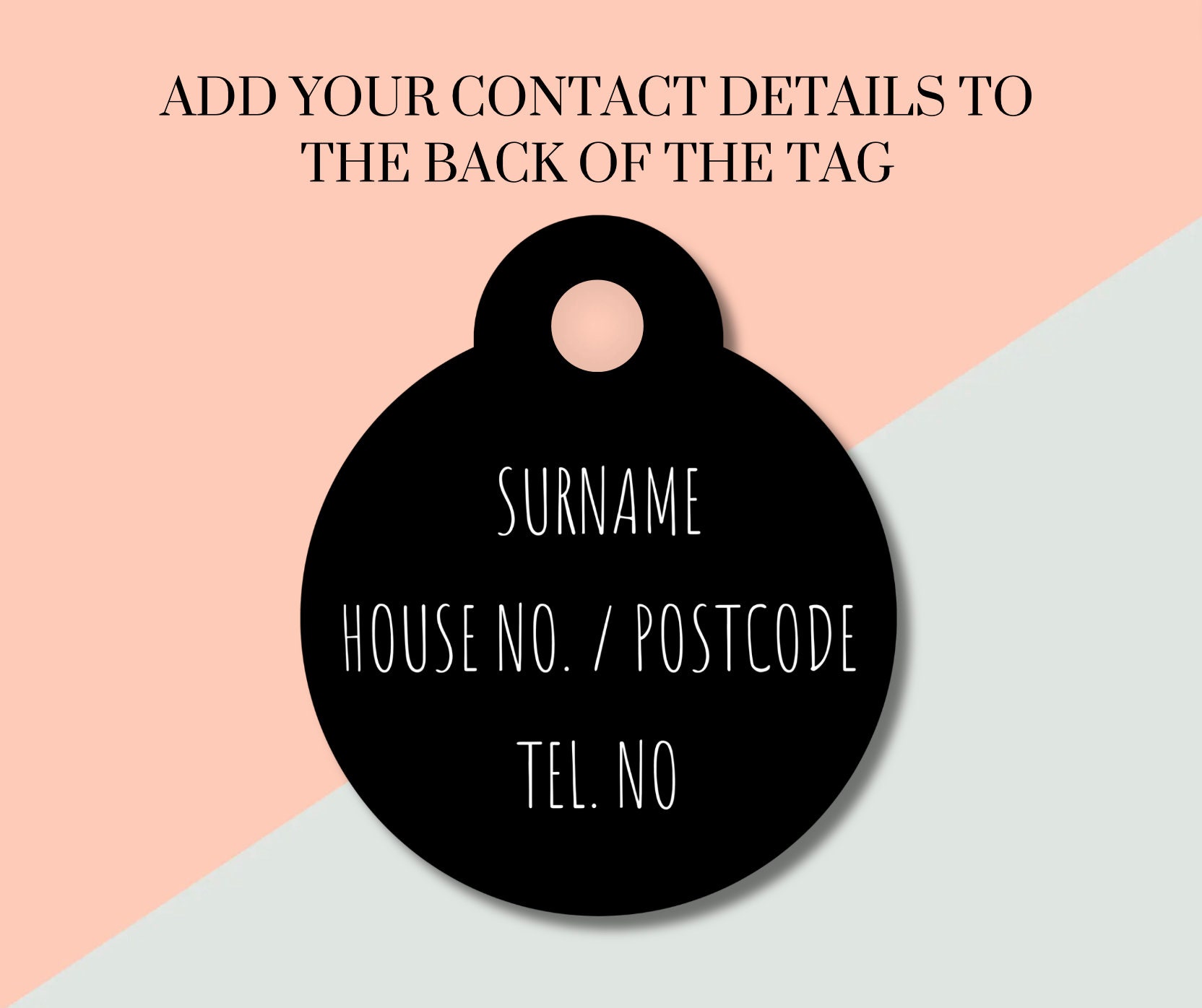 Dog Name Tag Black, Pet Id Tags Custom, Dog Tag for Dogs Collar, Dog