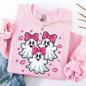 Valentine's Day Ghost PNG, Be My Boo Cute Retro Valentine Ghosts With Hearts, Boujee Ghost Funny Trendy Sublimation Design, Digital Download