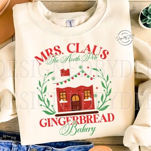 Mrs Claus Bakery PNG, Gingerbread Bakery, Mrs Claus Christmas Holiday Baking, Christmas Cookies PNG, Retro  Xmas Holiday Sublimation Design