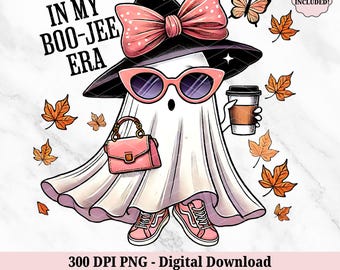 In My Boo-Jee Era Ghost Halloween PNG - Funny Retro Boujee PNG - Spooky Season PNG - Witchy Coffee Lover Fall Clipart - Digital Download