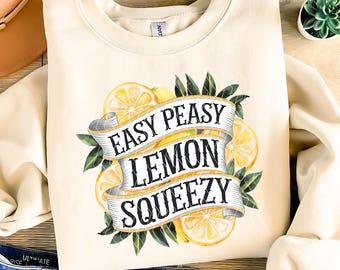 Facile Peasy citron limonade PNG, clipart citron, aquarelle agrumes motivation citations PNG, design tendance par sublimation rétro