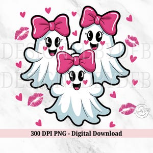 Valentine's Day Ghost PNG, Be My Boo Cute Retro Valentine Ghosts With Hearts, Boujee Ghost Funny Trendy Sublimation Design, Digital Download