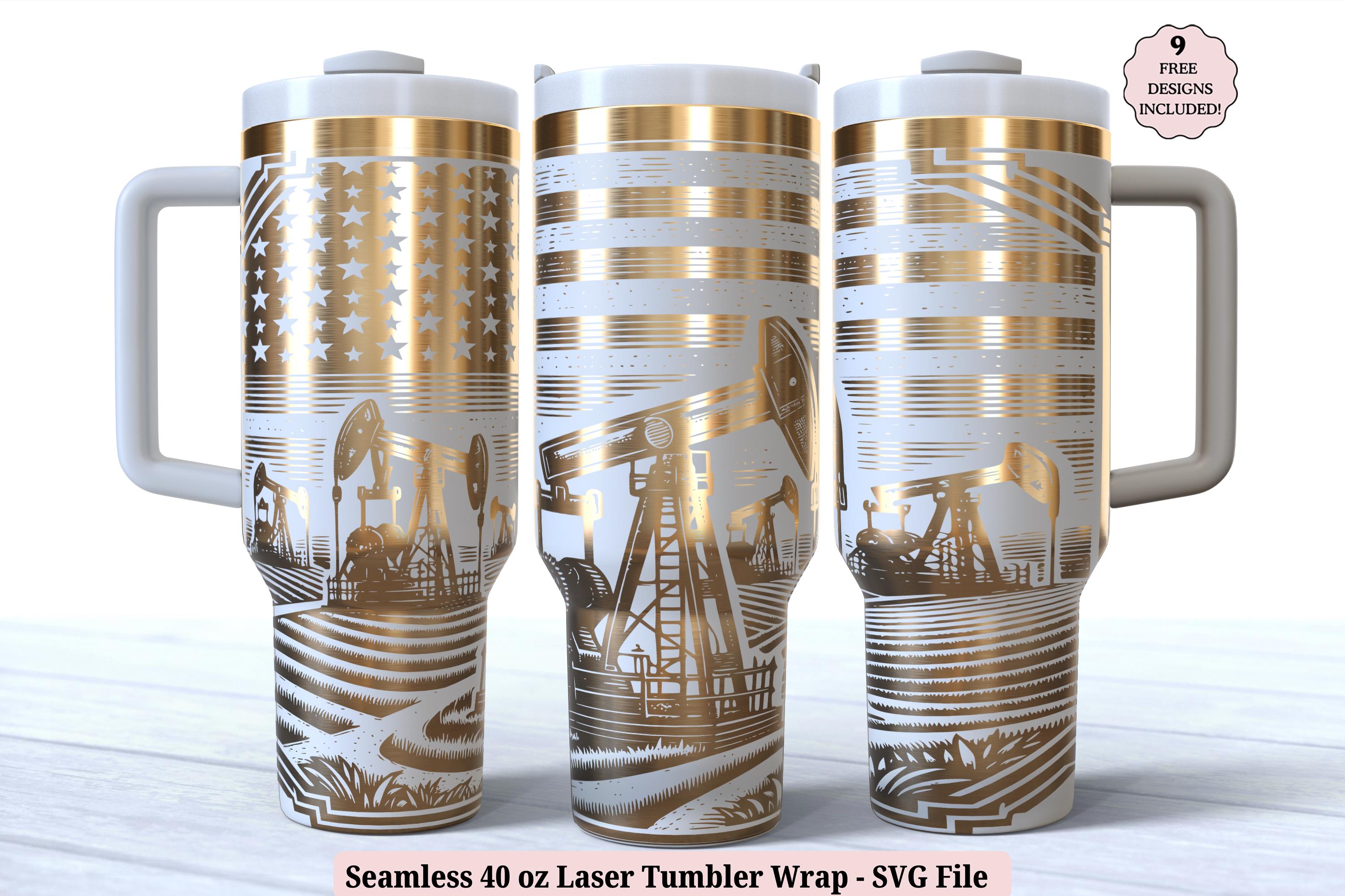 Oil Rig Wrapping Paper Oil Field Laser Wrap SVG for Laser Rotary, Oil Rig Worker Oilfield Pump ...