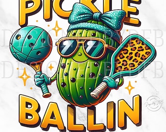 Pickle Ballin PNG, Clipart carino e divertente di Pickleball, Maglietta trendy Pickle Ball Dink This Sublimazione, Download digitale