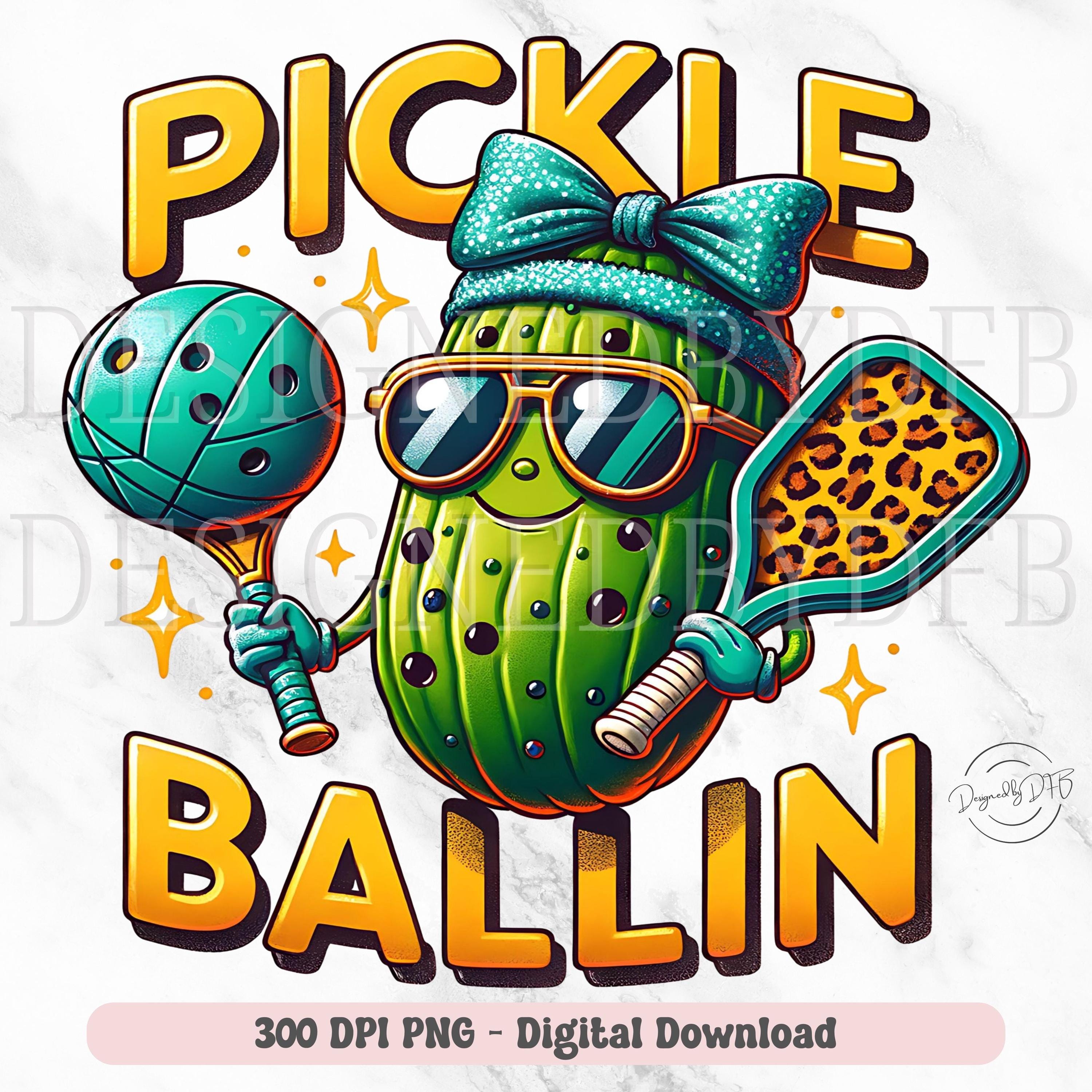ポール・パルニック cartoon art レプリカ IDEAS 新品 Pickle Ballin PNG, Funny Cute Pickleball Clipart, Trendy Pickle