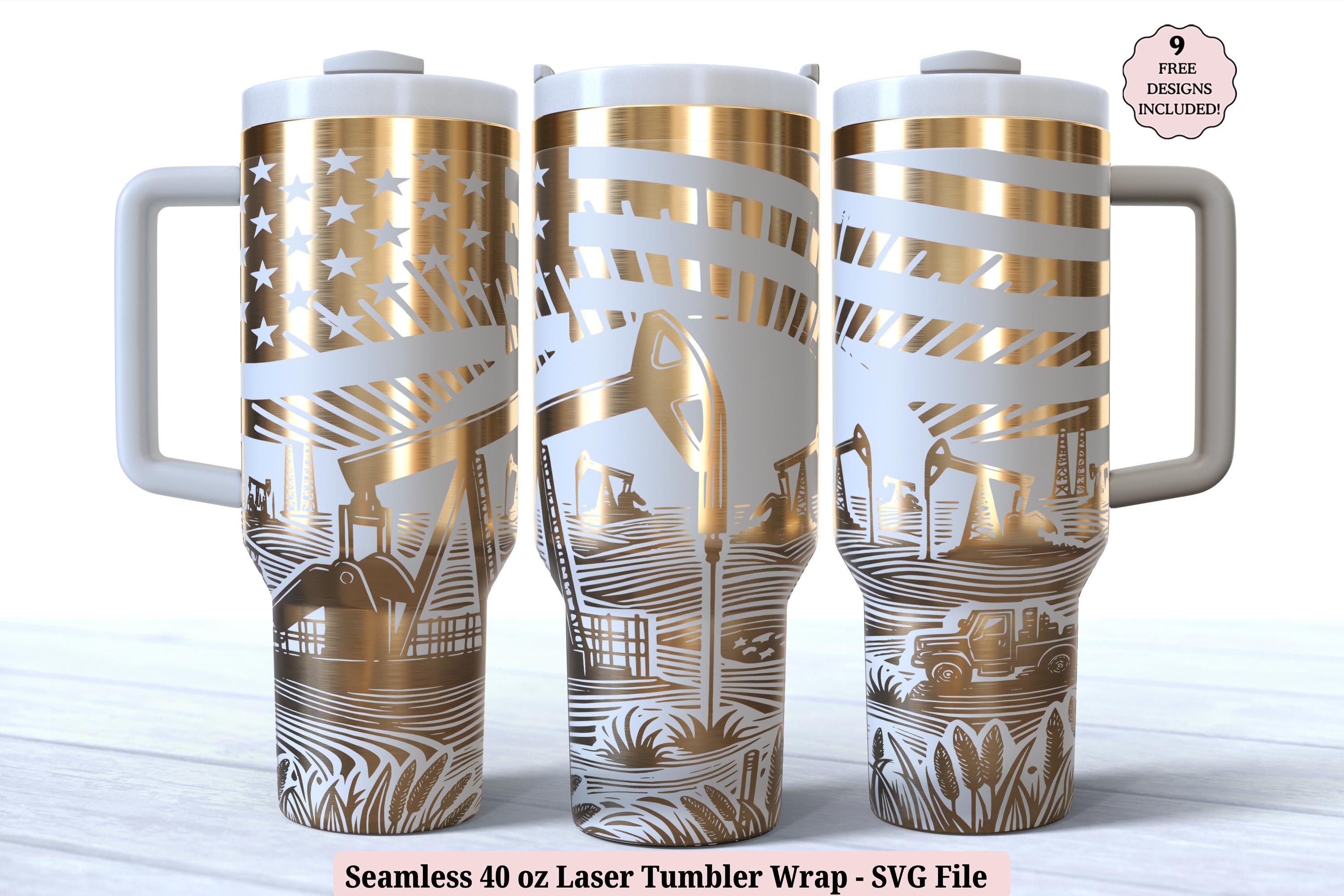 Oil Rig Wrapping Paper Oil Field Laser Wrap SVG for Laser Rotary, Oil Rig Worker Oilfield Pump ...