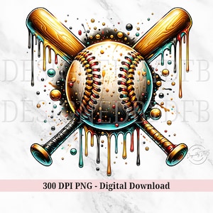 Baseball With Sprinkles PNG, Baseball Drip PNG, Ice Cream Drip Clipart, Sports Mama Bball Mom Sublimation Design, Instant Digital Download