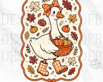 Cute Fall Goose PNG, Coquette Preppy Girly Autumn Autumn Geese PNG, Trendy Cozy Mama Mom Life T Shirt Sublimation Design, Digital Download