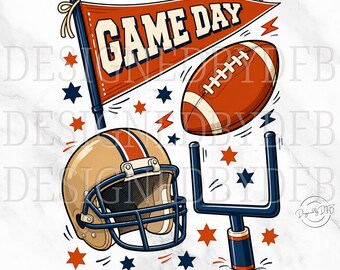 Football Game Day PNG, Trendy Football Season Girly Sports Mom PNG, Retro Touchdown Coquette T Shirt Sublimation Design, Digital Download
