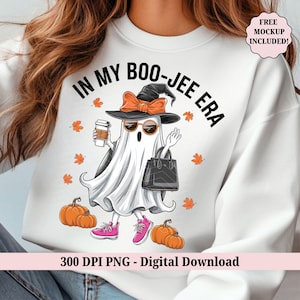 In My Boo-Jee Era Ghost Halloween PNG - grappige retro boujee PNG - Spooky Season PNG - Witchy Coffee Lover herfst clipart - digitale download