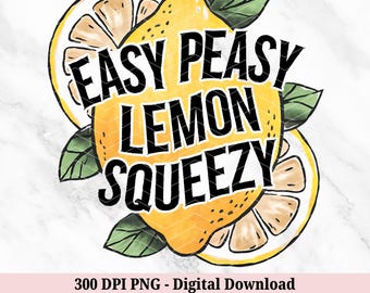 Facile Peasy citron limonade PNG, clipart citron, aquarelle agrumes motivation citations PNG, design tendance par sublimation rétro