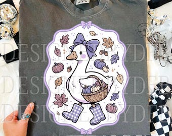 Cute Fall Goose PNG, Coquette Preppy Girly Autumn Autumn Geese PNG, Trendy Cozy Mama Mom Life T Shirt Sublimation Design, Digital Download