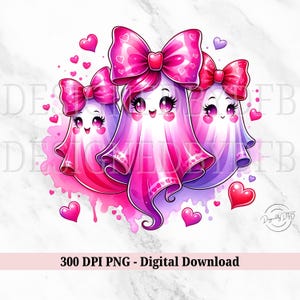 Valentine&#39;s Day Ghost PNG, Be My Boo Cute Retro Valentine Ghosts With Hearts, Boujee Funny Trendy Sublimation Design, Digital Download