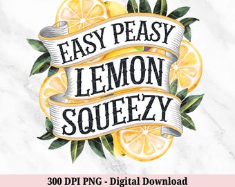 Facile Peasy citron limonade PNG, clipart citron, aquarelle agrumes motivation citations PNG, design tendance par sublimation rétro