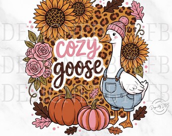 Coquette Preppy Fall Goose PNG, Girly Autumn Autumn Goose PNG, Trendy Cozy Geese Mama Mom Life T Shirt Sublimation Design, Digital Download