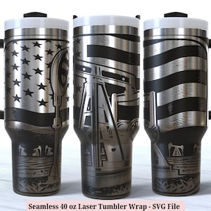 Oil Field Laser Wrap SVG for Laser Rotary, Oil Rig Worker Oilfield Pump Jack Engraved Full Wrap for 40oz Tumbler, Seamless Digital Download