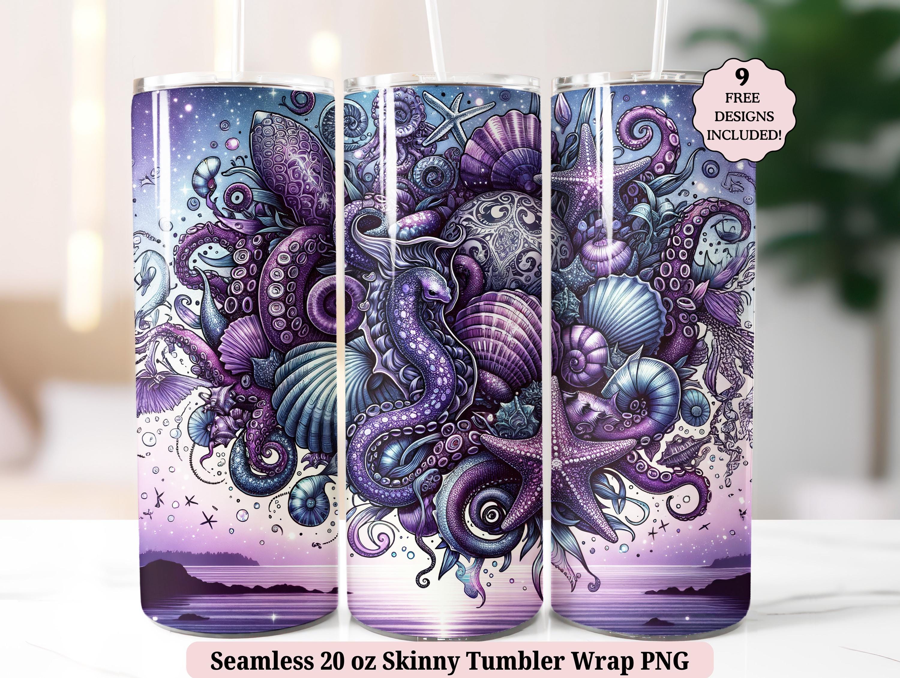 Sea Witch Tumbler Wrap PNG, Mermaid Seashells Ocean Dark Siren Night ...