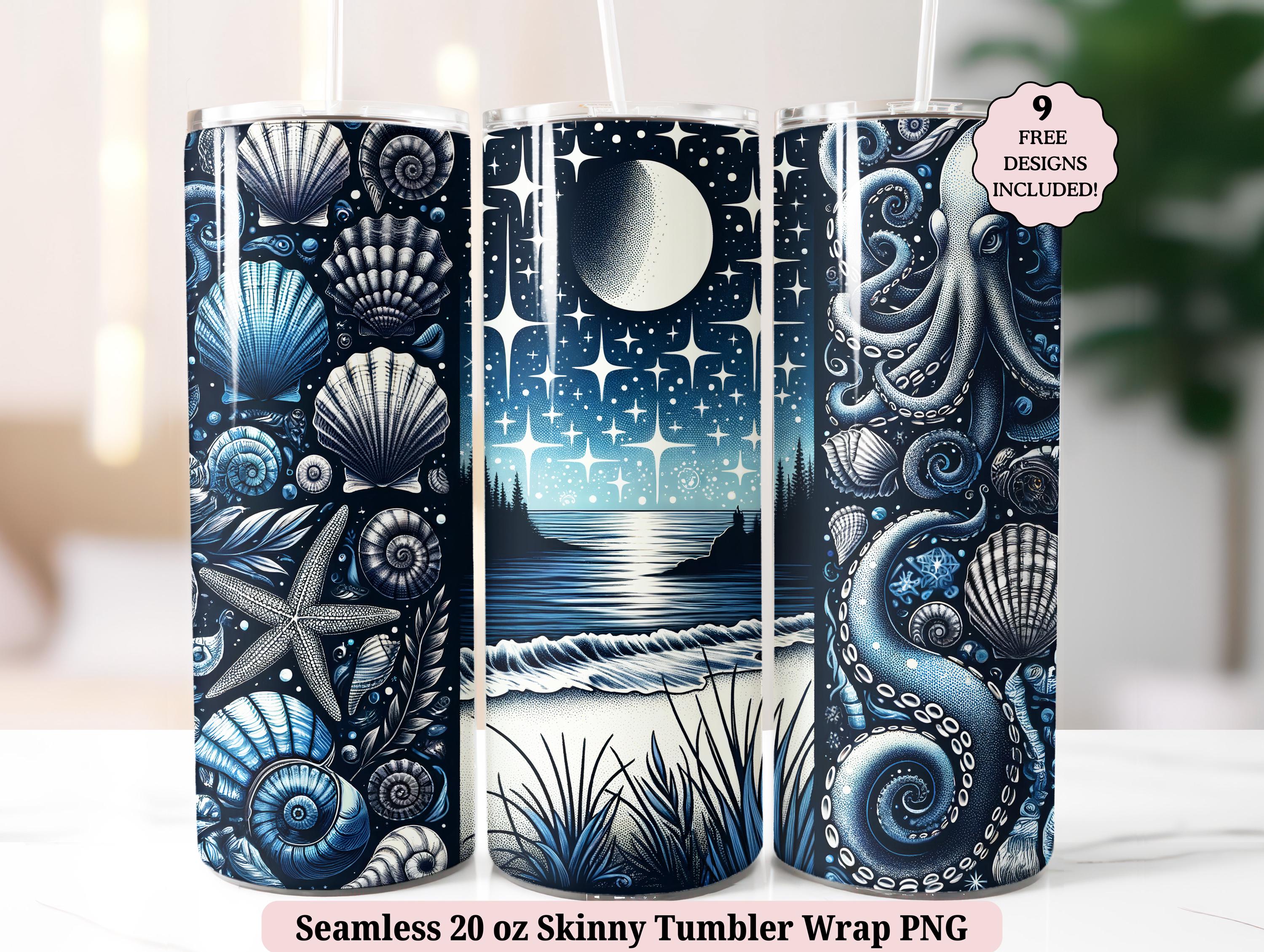 Sea Witch Tumbler Wrap PNG, Mermaid Seashells Ocean Dark Siren Night ...