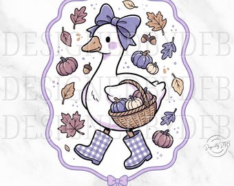 Cute Fall Goose PNG, Coquette Preppy Girly Autumn Autumn Geese PNG, Trendy Cozy Mama Mom Life T Shirt Sublimation Design, Digital Download