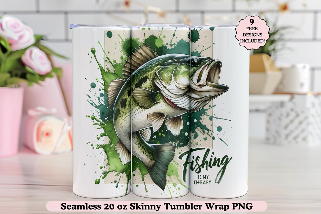 Fishing is My Therapy Tumbler Wrap PNG, Funny Fisherman Humor Tumbler ...