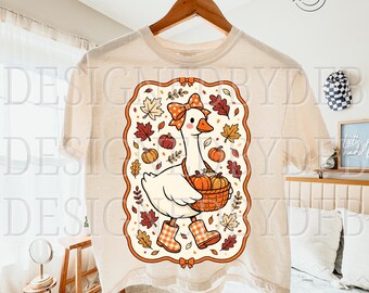 Cute Fall Goose PNG, Coquette Preppy Girly Autumn Autumn Geese PNG, Trendy Cozy Mama Mom Life T Shirt Sublimation Design, Digital Download