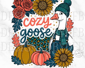 Coquette Preppy Fall Goose PNG, Girly Autumn Autumn Goose PNG, Trendy Cozy Geese Mama Mom Life T Shirt Sublimation Design, Digital Download