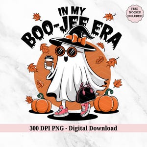 In My Boo-Jee Era Ghost Halloween PNG - grappige retro boujee PNG - Spooky Season PNG - Witchy Coffee Lover herfst clipart - digitale download