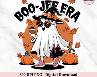 In My Boo-Jee Era Ghost Halloween PNG - Funny Retro Boujee PNG - Spooky Season PNG - Witchy Coffee Lover Fall Clipart - Digital Download