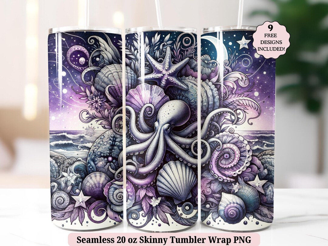 Sea Witch Tumbler Wrap PNG, Mermaid Seashells Ocean Dark Siren Night ...