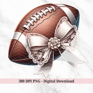 Coquette Football PNG - Fall Football Season PNG - Retro Game Day PNG - Trendy Girly Sports Mom Watercolor Clipart - Digital Download